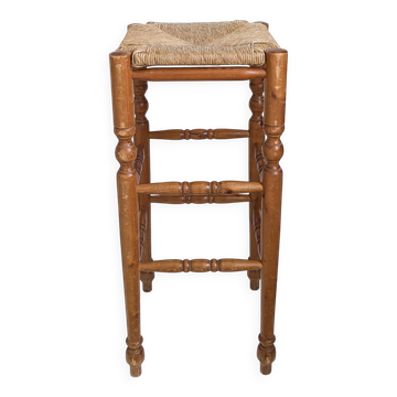 Tabouret de bar Mid Century Tabouret rustique Vintage Jonc tressé Jonc Tabo
