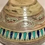 Old vase in oriental ceramics. Pottery of Nabeul. Signed.