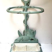 Enameled cast iron umbrella stand from the early 20th century