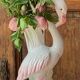 Ceramic flamingo vase Italy 1980