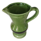 Green ceramic pitcher signed Longchamp - height 18.5cm