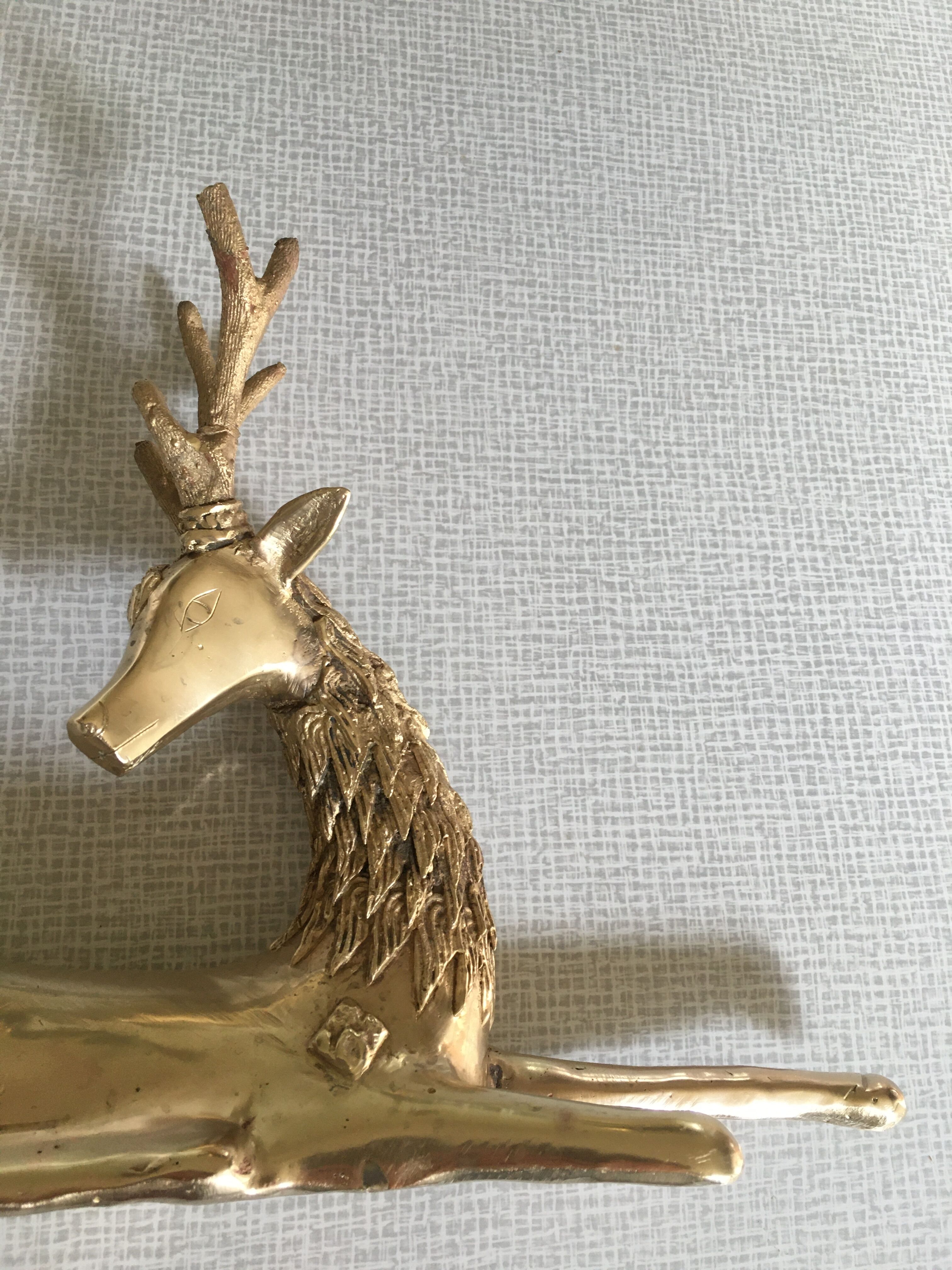 Vintage brass deer