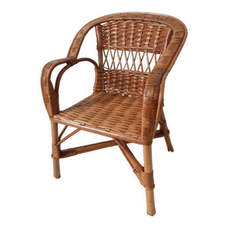 Vintage rattan children's chair, 50s