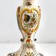 Hand-painted earthenware candle holder from Rouen, France twentieth century