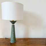 Paire de pieds de lampe en marbre vert