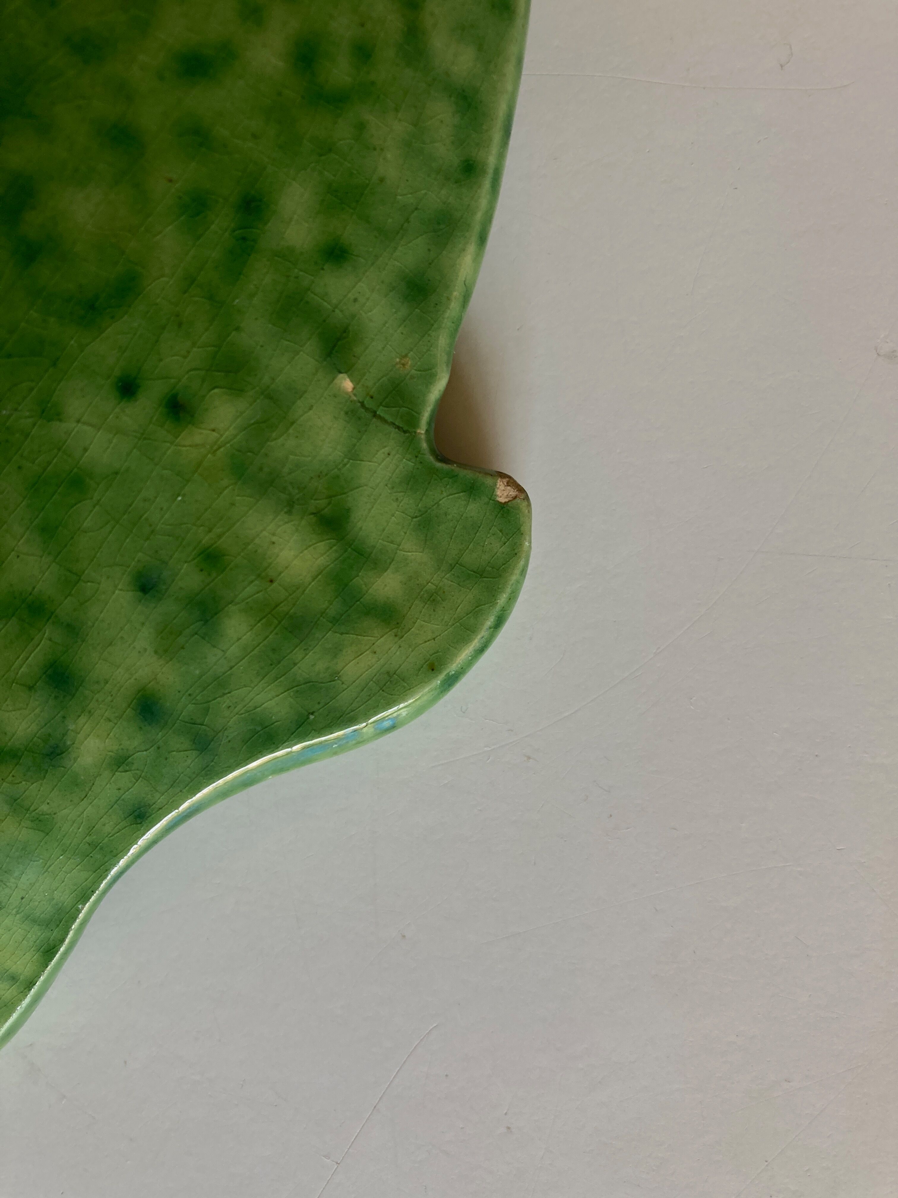 Fish plate in green glazed earthenware Aegitna 1960 Vallauris