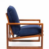 Armchairs in Blue Velvet, 1970s (2 pieces)