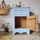 Handcrafted blue chest of drawers.