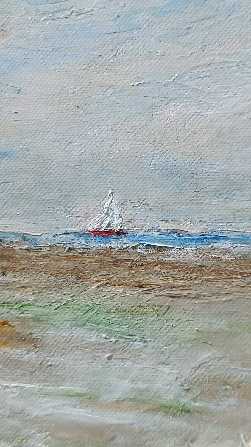 Oil painting on canvas signed seascape