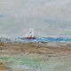 Oil painting on canvas signed seascape