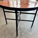 Table basse en zellige orange fabriquer au maroc