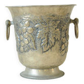 Brass champagne or ice bucket - relief vine decor