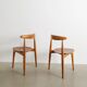 EIGHT WOODEN HANS J WEGNER "HEART / 4103" DINING CHAIRS, 1950s