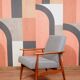 Grey wool armchair, 1960
