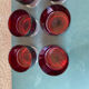Set of 6 dessert bowls / vintage ruby red glass glasses
