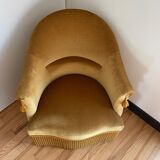 Vintage golden yellow toad armchair