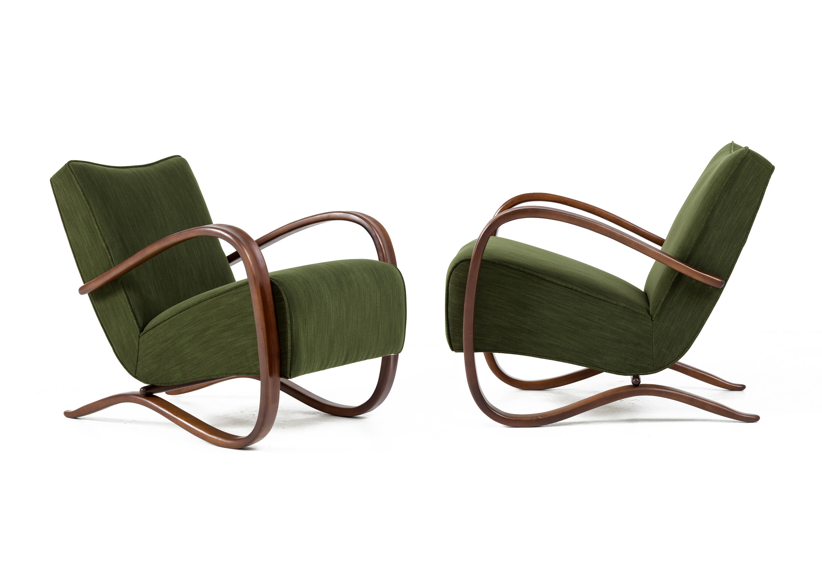 Set of 2 H-269 loungechairs by Jindrich Halabala, 40's