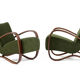 Set of 2 H-269 loungechairs by Jindrich Halabala, 40's