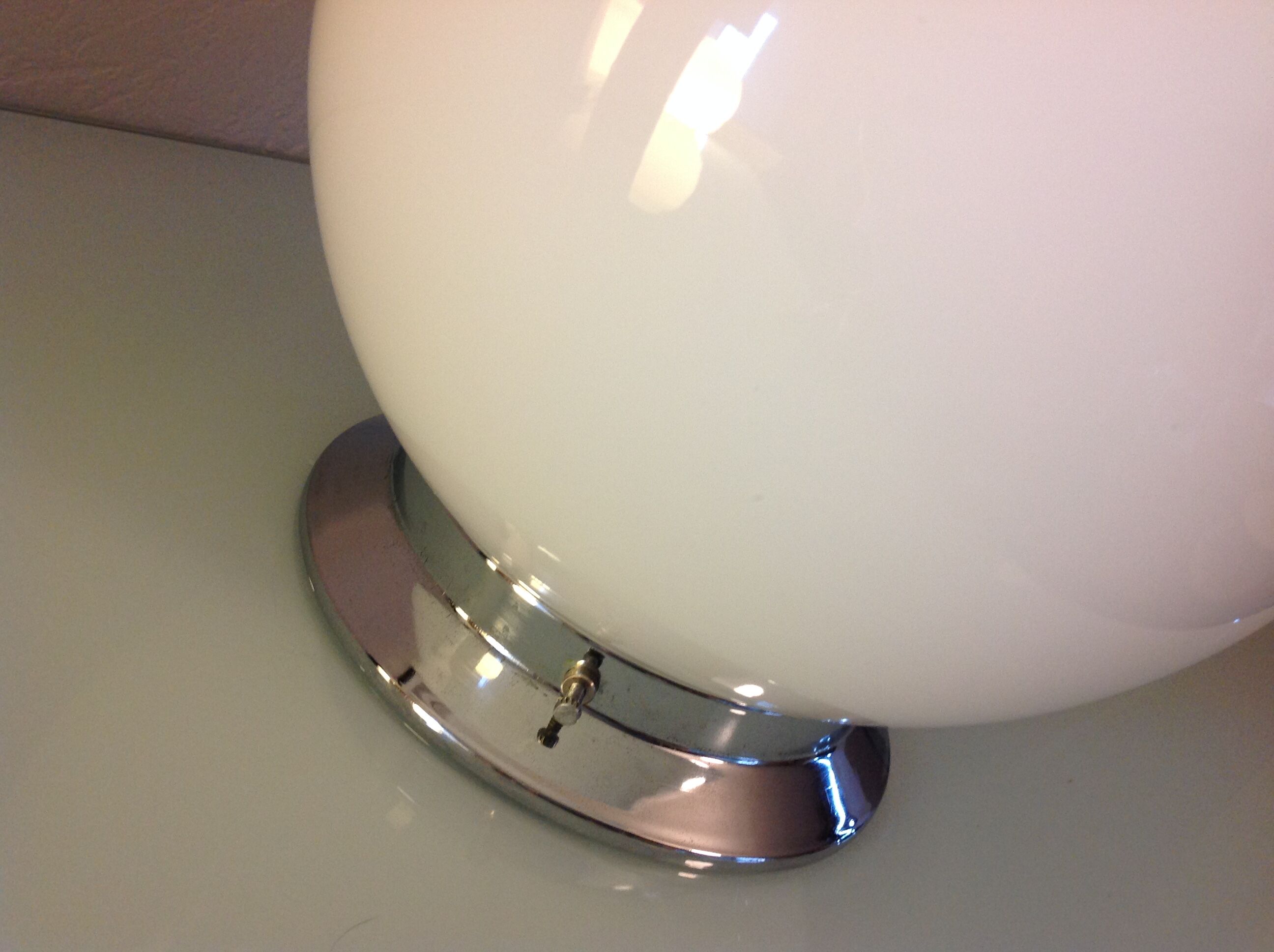 Ceiling light globe opened in opaline white vintage 60