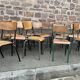 20 vintage mismatched industrial chairs school MULLCA tube & wood
