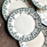 6 Sarreguemines flat plates in iron clay, “Suzanne” service