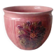 Sarreguemines faience slip pot planter with floral decoration late 19th century