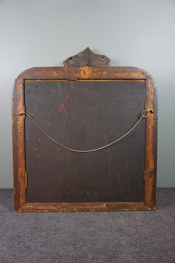 Old French fireplace mirror with beautiful ornament