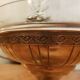 Art Deco brass cup and its engraved saucer.