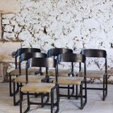 Set of 6 Traineau chairs by Baumann, 1960