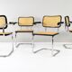 Set of Four Mid-Century Italian Modern Marcel Breuer B64 Cesca Chairs, 1970