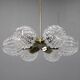 Mid-century Sputnik brass glass chandelier, 1970s Czechoslovakia