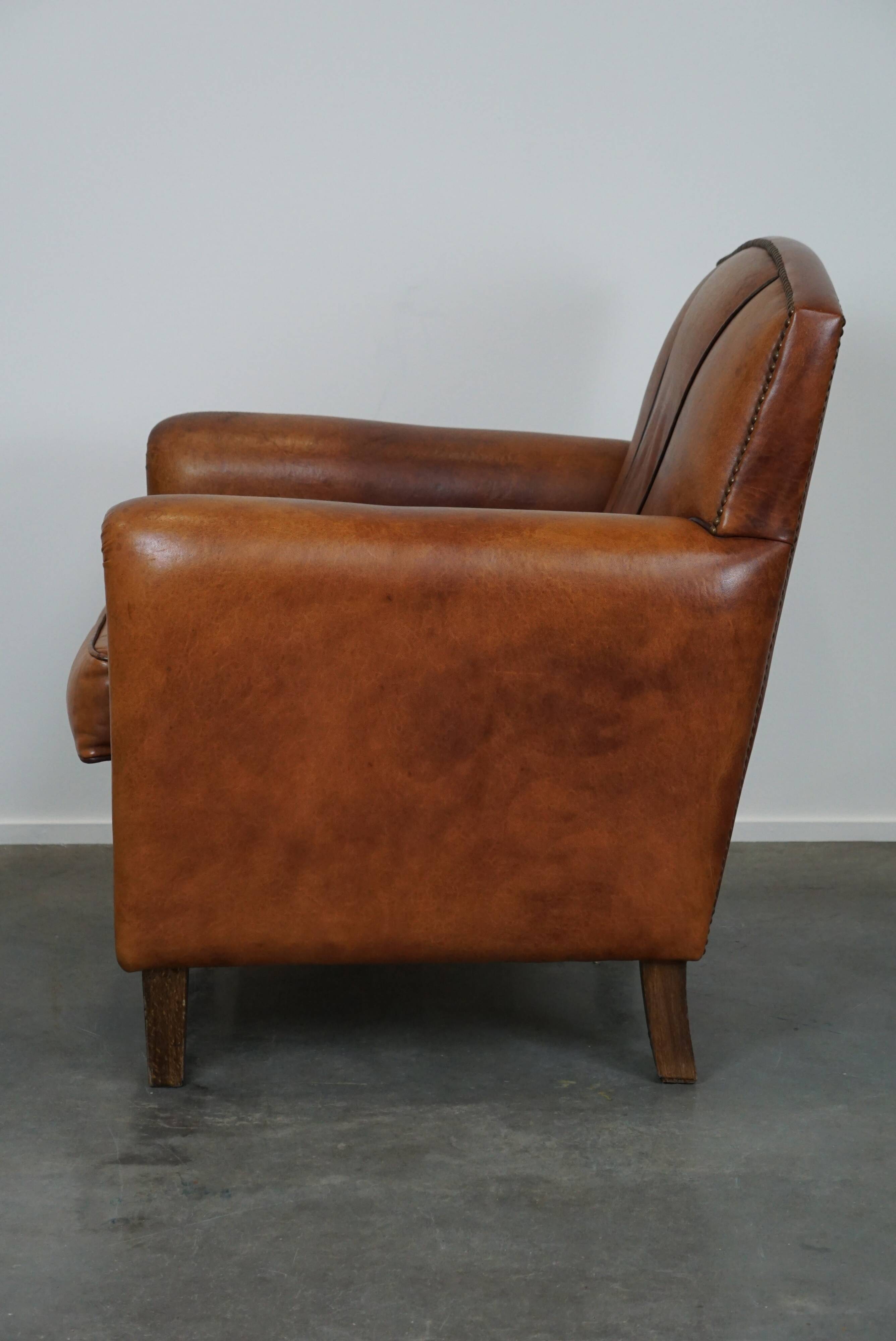 Sheepskin ArtDeco design armchair with a beautiful appearance