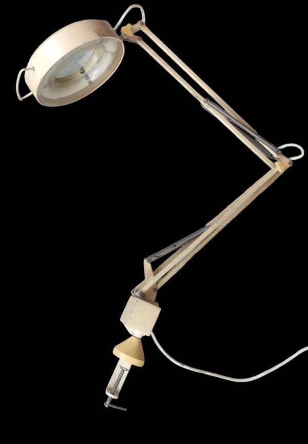 Grande lampe articulée loupe d atelier architecte vintage