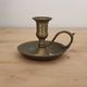 Antique patinated brass hand candlestick – Vintage rat of the cellar