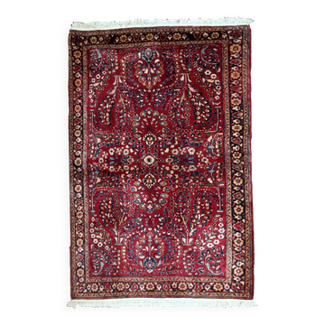 Handmade antique Persian Sarouk rug 97cm x 151cm 1920s
