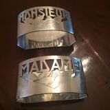 2 Old silver towel rounds