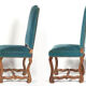 Suite de 6 chaises de style Louis XIII bleues