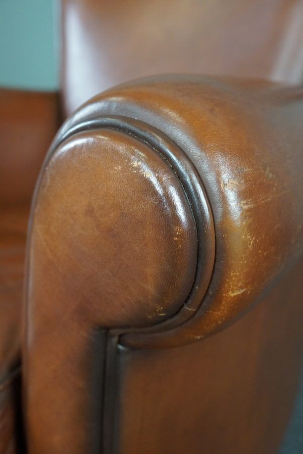 Fauteuil vintage en cuir de mouton Eemnes