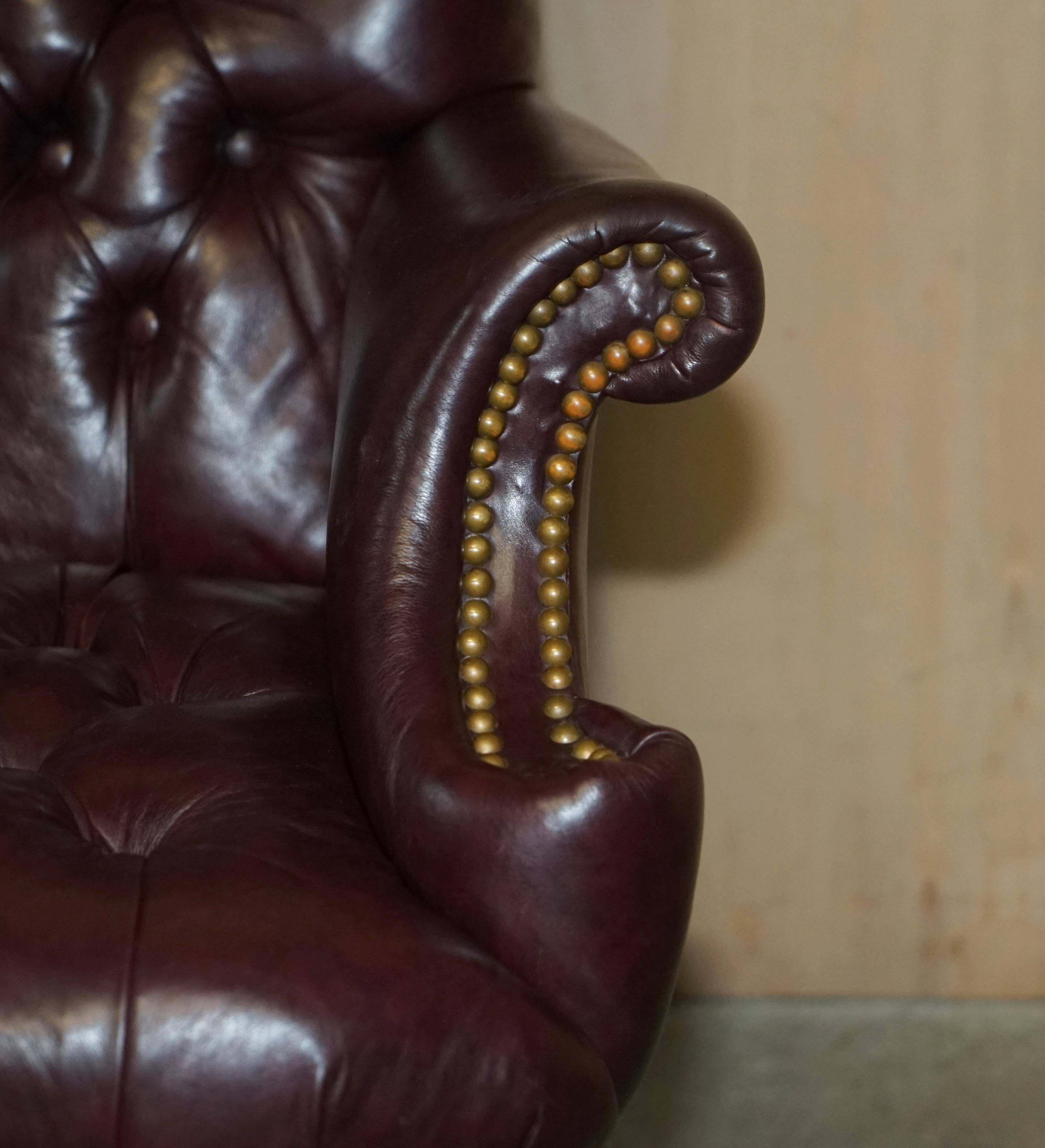 Vintage Chesterfield office chair with high back in Heritage leather.
