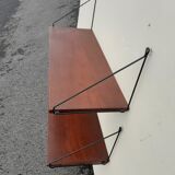 Scandinavian double shelf in teak