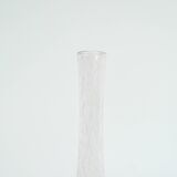 Large pink bubbled glass vase, in the style of Biot, Signed, 1970