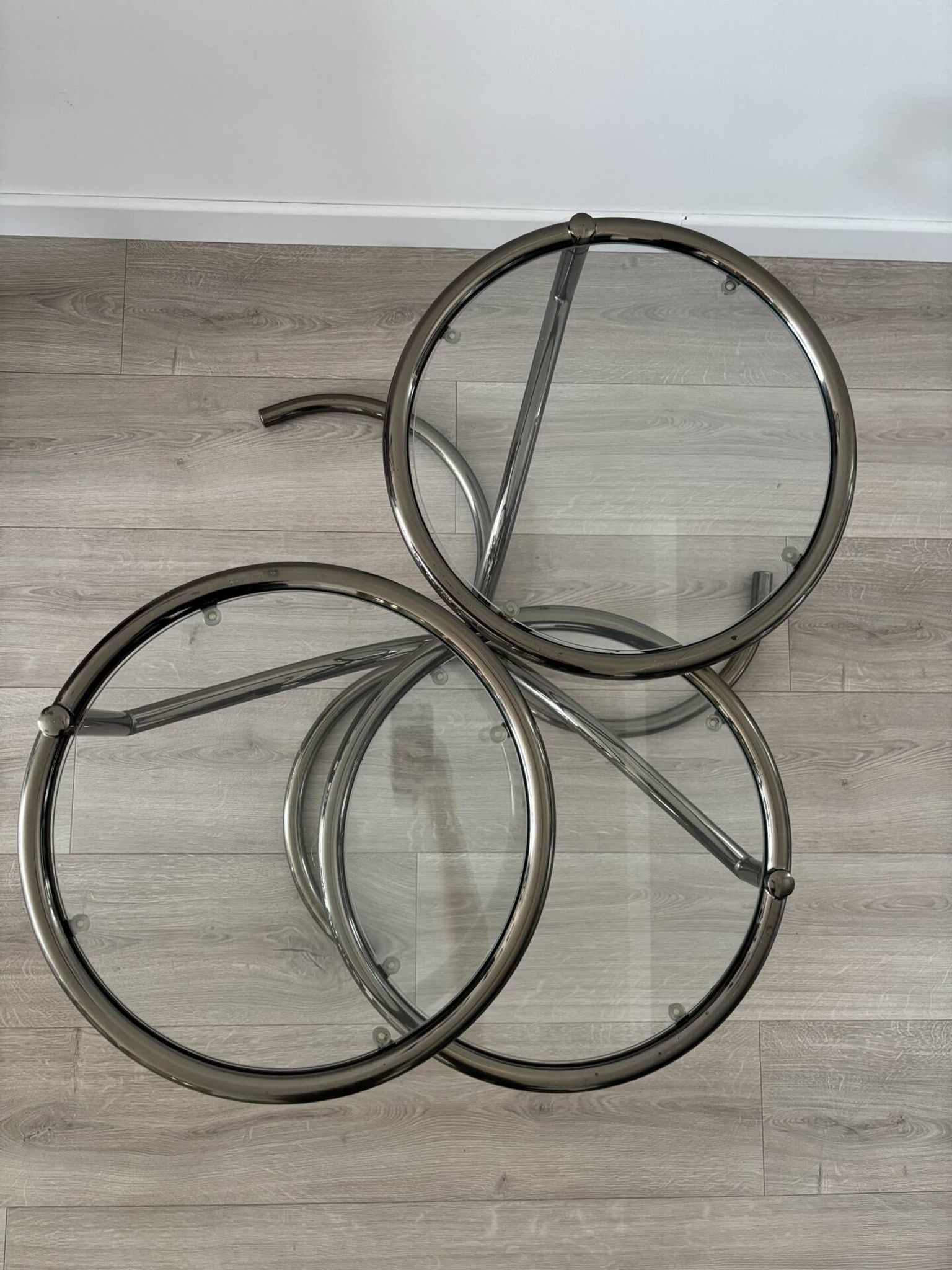 Morex coffee table attributed to Milo Baughman, 1970s, 3 trays.