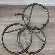 Morex coffee table attributed to Milo Baughman, 1970s, 3 trays.