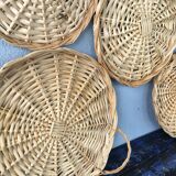 Lot of 4 rattan trays