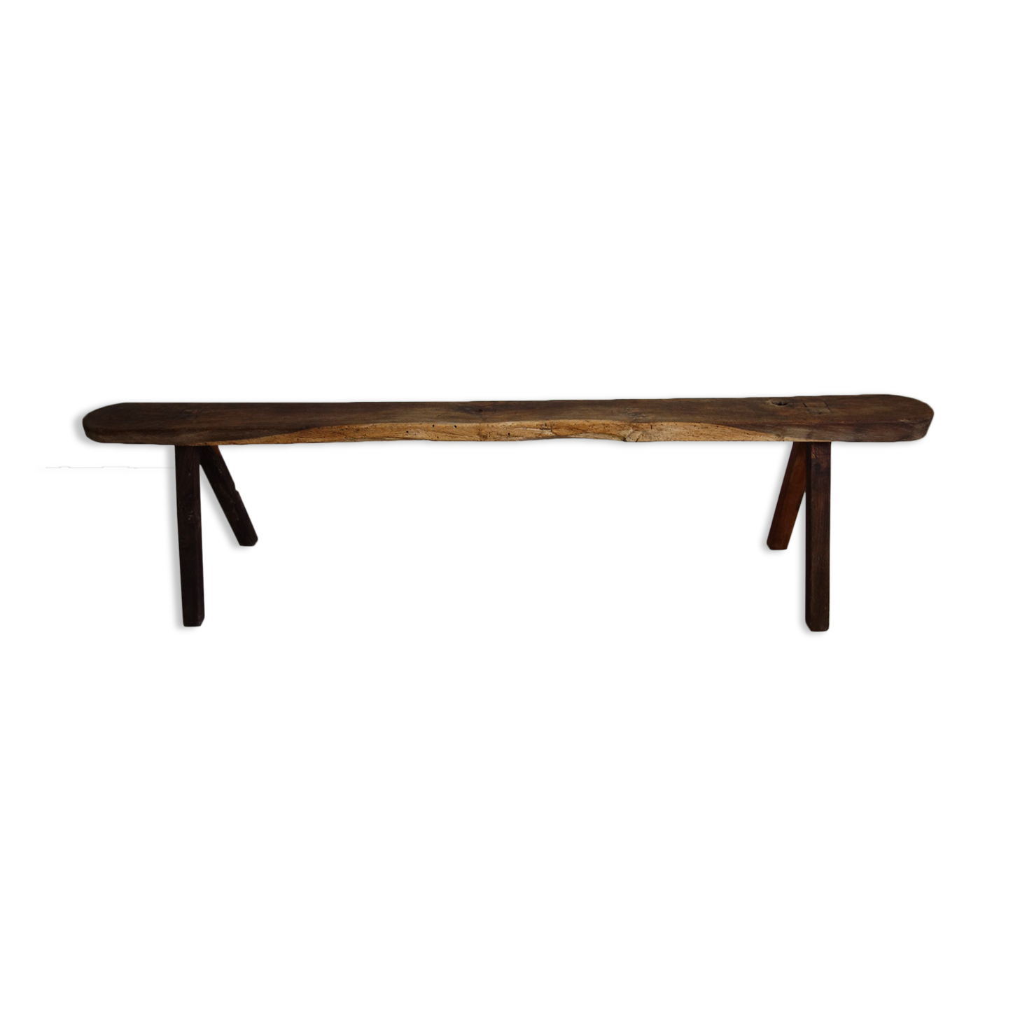 Primitive oak bench late 19th century