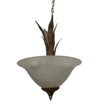 Glass and gold metal pendant light