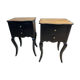 Pair of bedside tables Louis XV style patinated black
