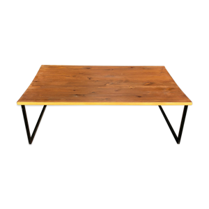 Table basse bois ciré,