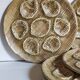 Six oyster plates earthenware with matte enamel, 50s