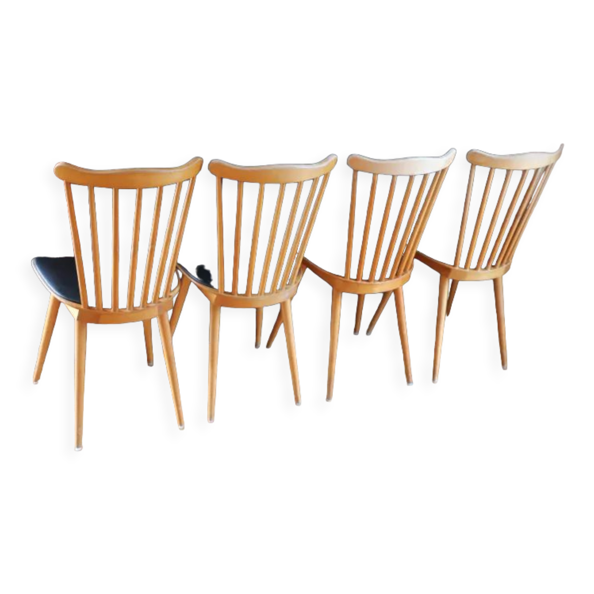 4 chairs baumann v5 skaï black light beech